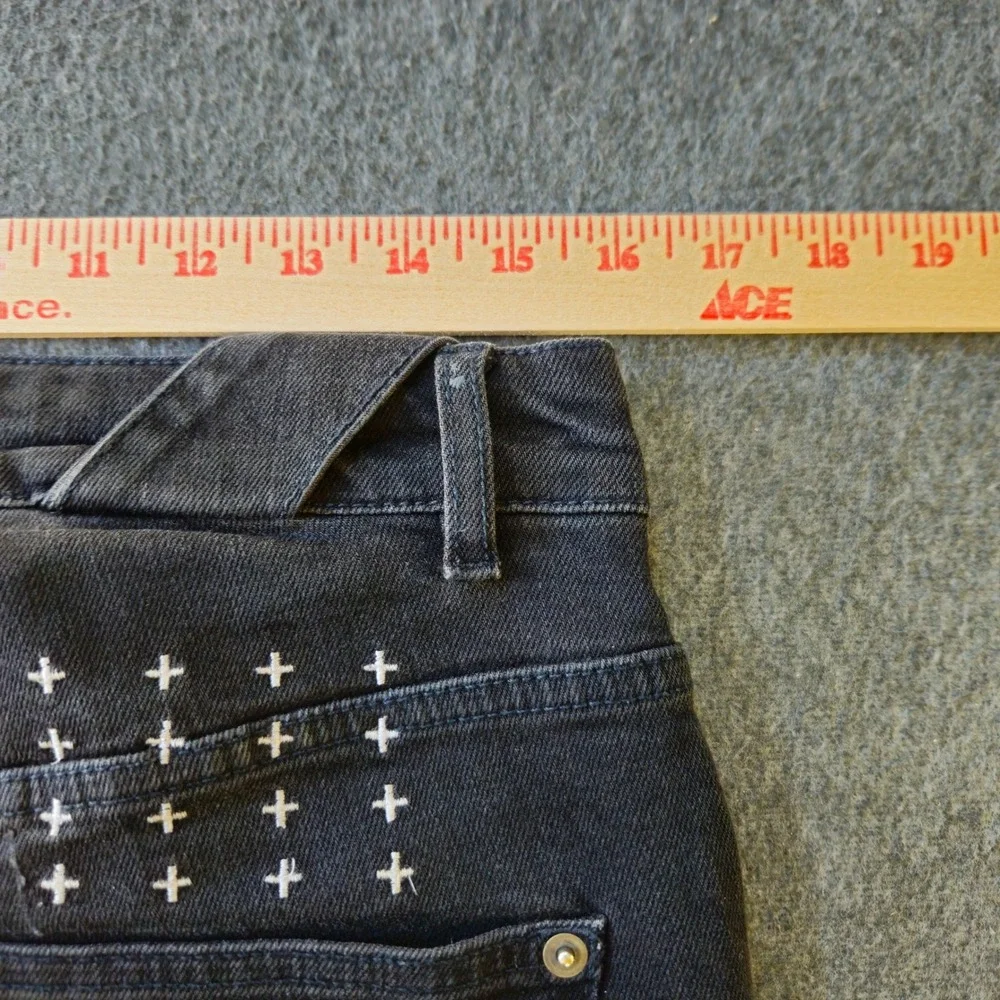 Ksubi Chitch Jeans 32 x 31 Black Distressed Slim Denim EUC Grunge Retail $195